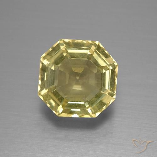 5.02ct طبيعي أصفر باهت كوارتز, قص الزمرد, قليلا جدا