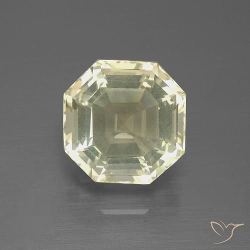 5.08ct طبيعي أصفر باهت كوارتز, قص الزمرد, VVS-VS