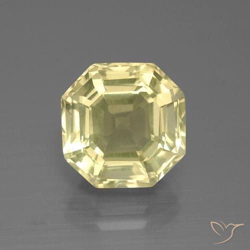 5.27ct طبيعي أصفر باهت كوارتز, قص الزمرد, VVS-VS