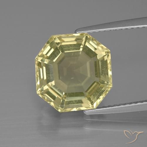 5.60ct طبيعي أصفر لاجونا كوارتز, قص الزمرد, VVS-VS