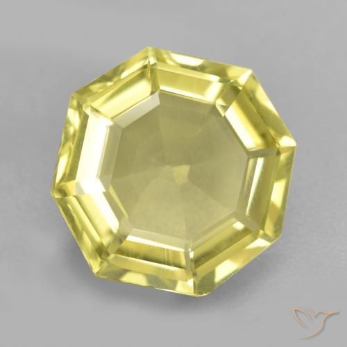 5.01ct طبيعي أصفر فاتح-متوسط كوارتز, قص الزمرد, قليلا جدا