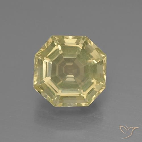 5.28ct طبيعي أصفر باهت كوارتز, قص الزمرد, VVS-VS