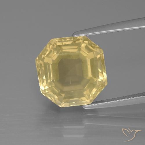 5.31ct طبيعي أصفر دافئ كوارتز, قص الزمرد, قليلا جدا