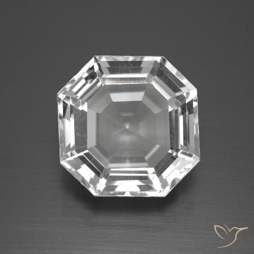 12.93ct طبيعي أبيض شفاف كوارتز, قص الزمرد, VVS