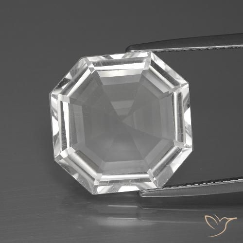 10.45ct طبيعي أبيض شفاف كوارتز, قص الزمرد, VVS