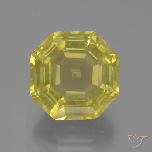 16.24ct طبيعي أصفر متوسط كوارتز, قص الزمرد, قليلا جدا