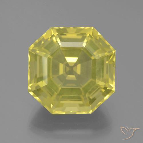 16.31ct طبيعي أصفر فاتح-متوسط كوارتز, قص الزمرد, VVS
