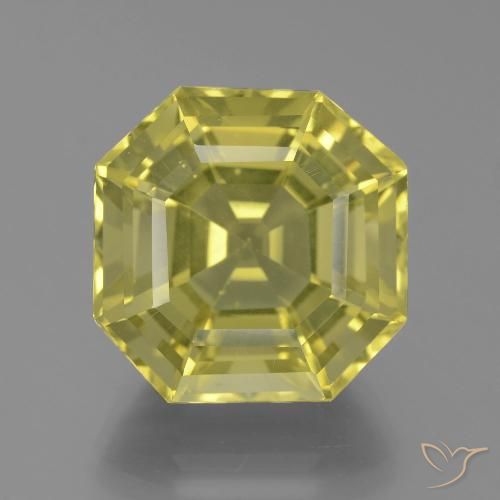 19.27ct طبيعي أصفر فاتح-متوسط كوارتز, قص الزمرد, VVS