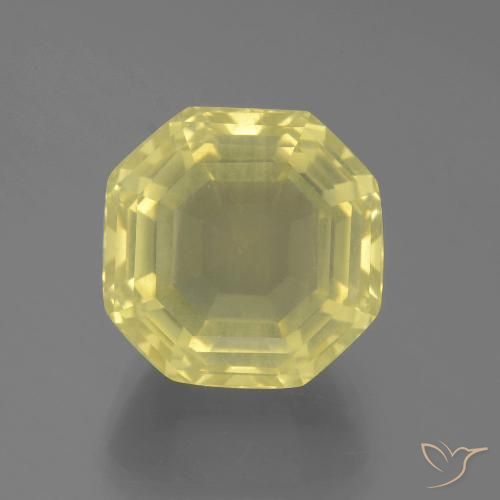 17.33ct طبيعي أصفر فاتح كوارتز, قص الزمرد, قليلا جدا