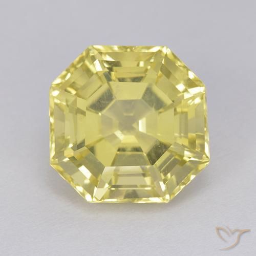 6.06ct طبيعي أصفر فاتح كوارتز, قص الزمرد, قليلا جدا