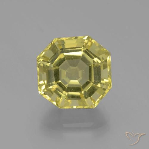 6.22ct طبيعي أصفر متوسط كوارتز, قص الزمرد, قليلا جدا