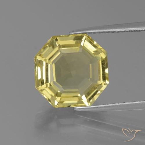 6.03ct طبيعي أصفر فاتح كوارتز, قص الزمرد, قليلا جدا