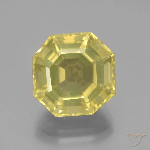 8.10ct طبيعي أصفر باهت جدا كوارتز, قص الزمرد, VVS-VS