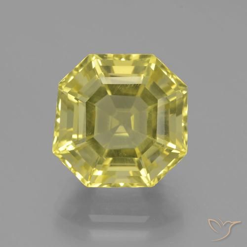8.34ct طبيعي أصفر باهت كوارتز, قص الزمرد, VVS