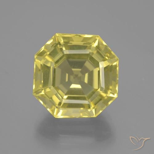 11.40ct طبيعي أصفر أناناسى فاتح كوارتز, قص الزمرد, VVS