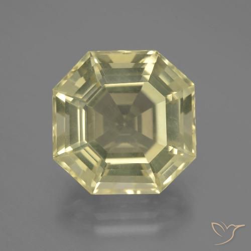 11.54ct طبيعي أصفر فاتح-متوسط كوارتز, قص الزمرد, VVS