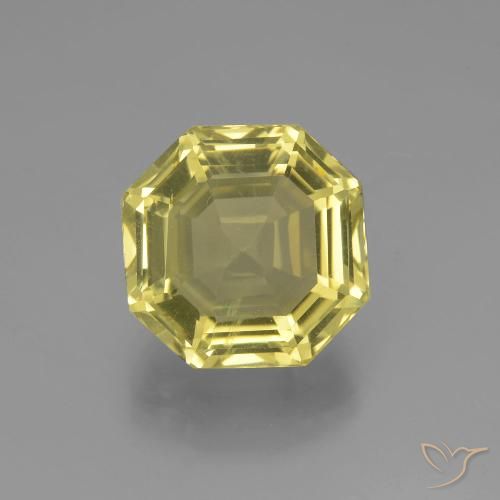 8.16ct طبيعي أصفر فاتح كوارتز, قص الزمرد, VVS