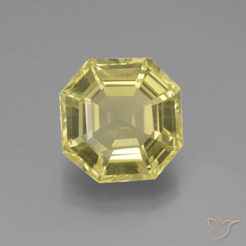 7.35ct طبيعي أصفر أناناسى فاتح كوارتز, قص الزمرد, VVS-VS