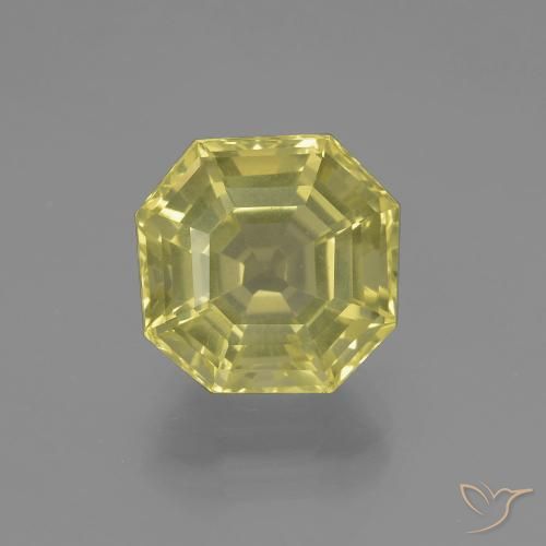 5.51ct طبيعي أصفر باهت كوارتز, قص الزمرد, VVS