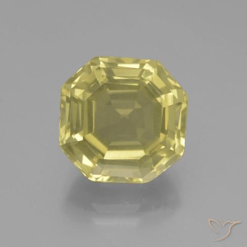 5.54ct طبيعي أصفر فاتح كوارتز, قص الزمرد, VVS-VS