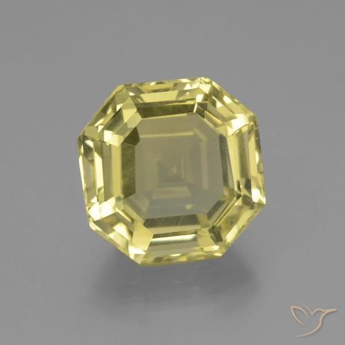 7.03ct طبيعي أصفر باهت كوارتز, قص الزمرد, VVS-VS