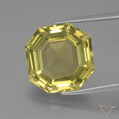 13.72ct طبيعي أصفر أناناسى كوارتز, قص الزمرد, VVS