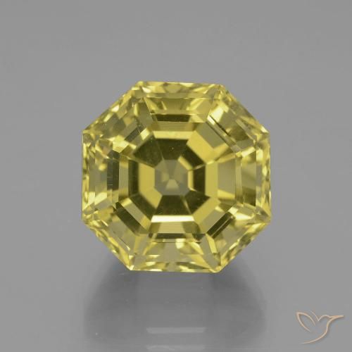 16.49ct طبيعي أصفر فاتح-متوسط كوارتز, قص الزمرد, VVS-VS