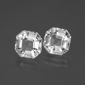 أحجار كوارتز أبيض طبيعية، قص الزمرد، VVS، وزنها  قيراط