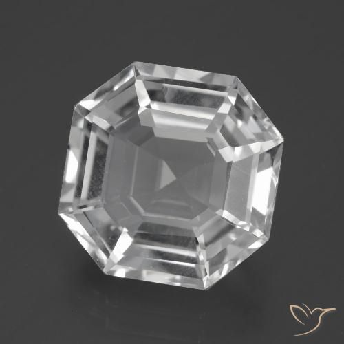11.03ct طبيعي أبيض شفاف كوارتز, قص الزمرد, VVS-VS