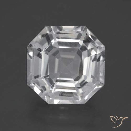10.26ct طبيعي أبيض شفاف كوارتز, قص الزمرد, VVS