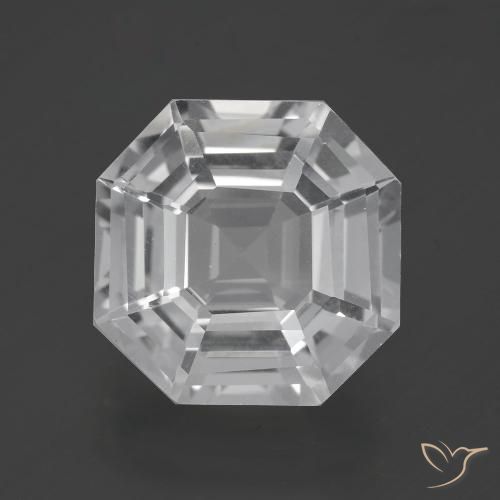10.02ct طبيعي أبيض شفاف كوارتز, قص الزمرد, VVS