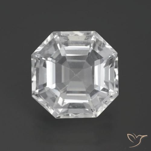 11.12ct طبيعي أبيض شفاف كوارتز, قص الزمرد, VVS-VS