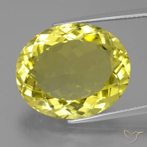 24.07ct طبيعي أصفر متوسط كوارتز, بيضوي, VVS