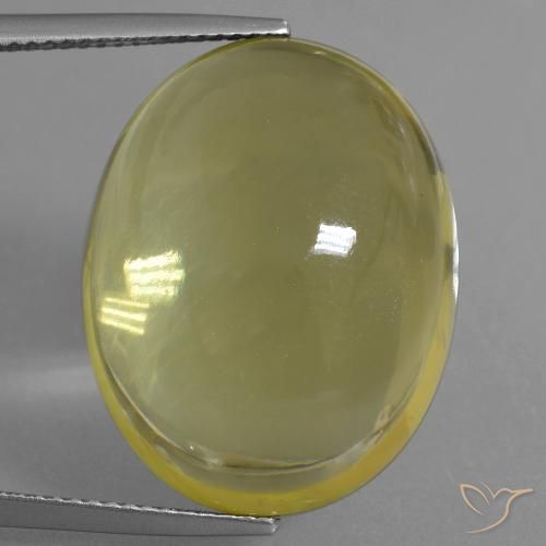 34.30ct طبيعي أصفر فاتح كوارتز, بيضوي, شفاف