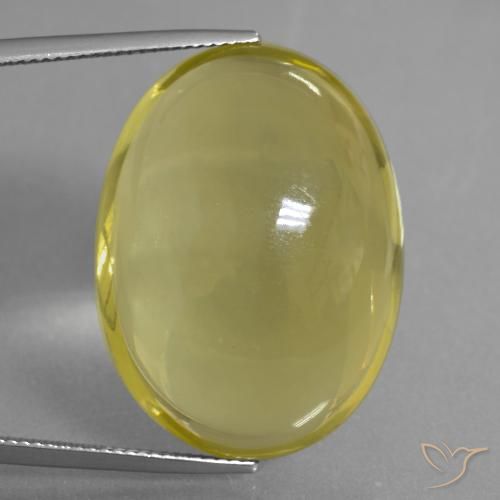 48.99ct طبيعي أصفر فاتح-متوسط كوارتز, بيضوي, شفاف
