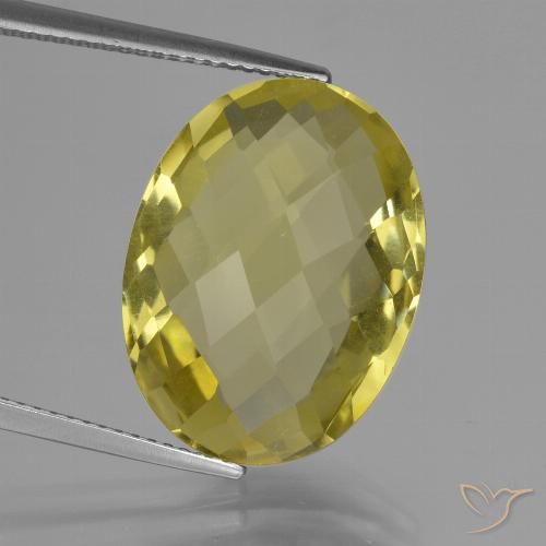 14.16ct طبيعي أصفر فاتح كوارتز, بيضوي, قليلا جدا
