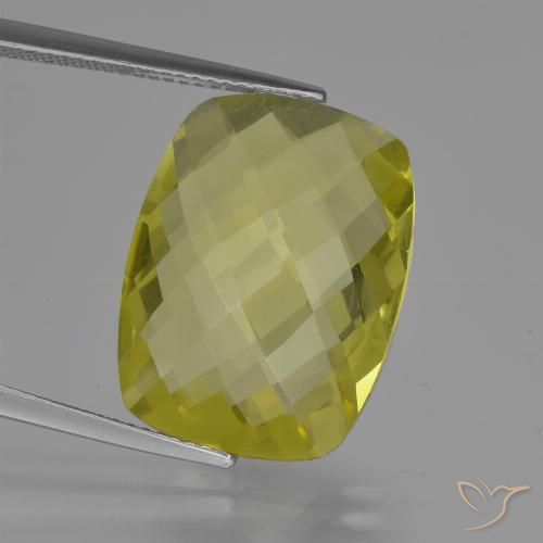 14.01ct طبيعي أصفر فاتح كوارتز, وسادة, VVS