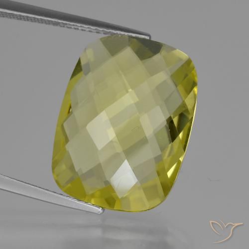 14.81ct طبيعي أصفر فاتح كوارتز, وسادة, VVS