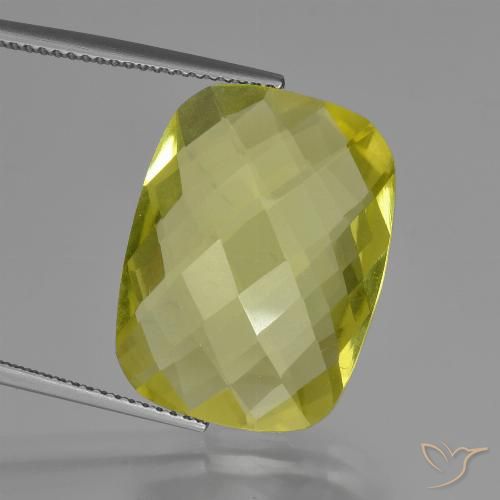 14.91ct طبيعي أصفر فاتح كوارتز, وسادة, VVS