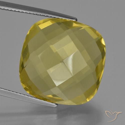 24.24ct طبيعي أصفر فاتح كوارتز, وسادة, VVS