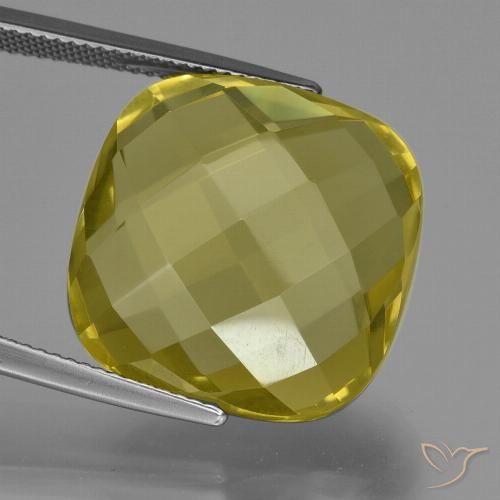 28.20ct طبيعي أصفر فاتح كوارتز, وسادة, VVS