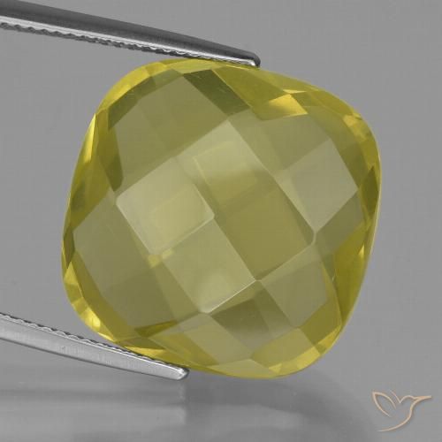 26.94ct طبيعي أصفر فاتح-متوسط كوارتز, وسادة, VVS