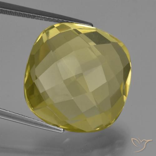 27.25ct طبيعي أصفر فاتح كوارتز, وسادة, VVS-VS
