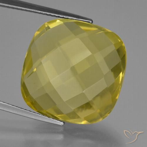 27.14ct طبيعي أصفر فاتح كوارتز, وسادة, VVS-VS