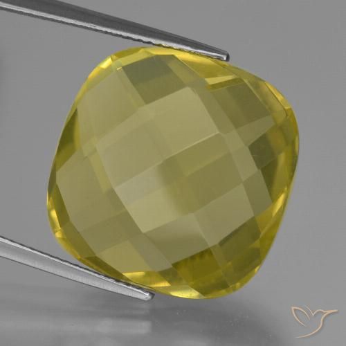 25.93ct طبيعي أصفر فاتح-متوسط كوارتز, وسادة, VVS-VS
