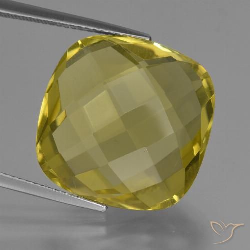 26.11ct طبيعي أصفر فاتح-متوسط كوارتز, وسادة, VVS-VS