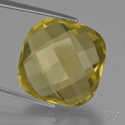 25.51ct طبيعي أصفر فاتح كوارتز, وسادة, VVS