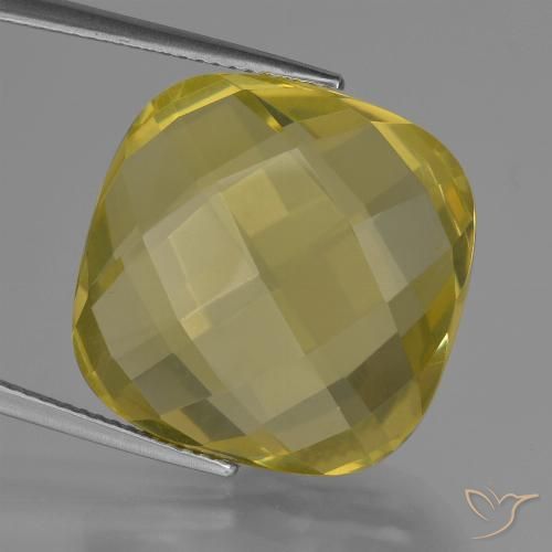 27.80ct طبيعي أصفر فاتح-متوسط كوارتز, وسادة, VVS-VS