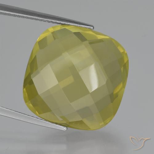 27.69ct طبيعي أصفر فاتح كوارتز, وسادة, VVS-VS