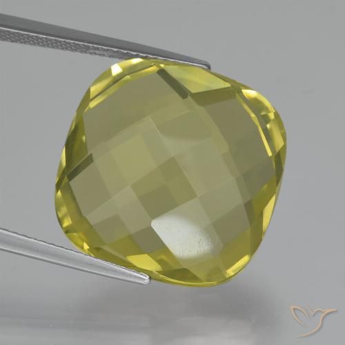 26.21ct طبيعي أصفر فاتح كوارتز, وسادة, VVS-VS
